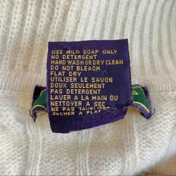 C.B. Originals Vintage  Natural Angora / Wool Cream Cable Knit Sweater - Picture 8 of 8